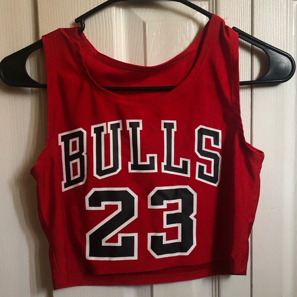 Tops Bulls 23 Cropped Jersey Poshmark